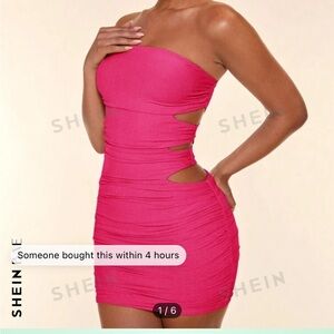 SHEIN women’s strapless hallow out waist bodycon dress